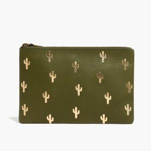 Madewell Leather Pouch Clutch - Gold Cactus Emboss Edition